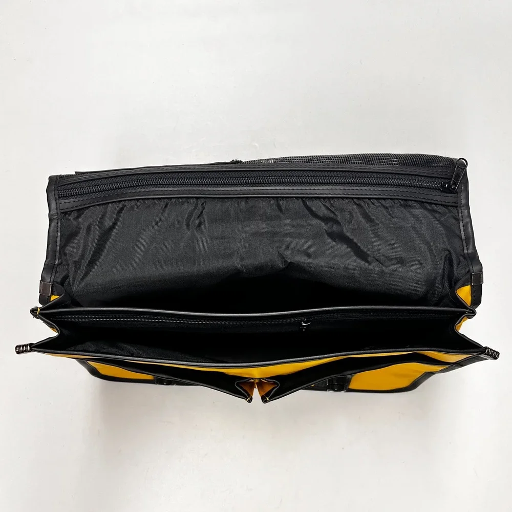 1988 Vintage Snoopy Sally Peanuts Backpack‎ Briefcase Yellow Nylon Kids Japan